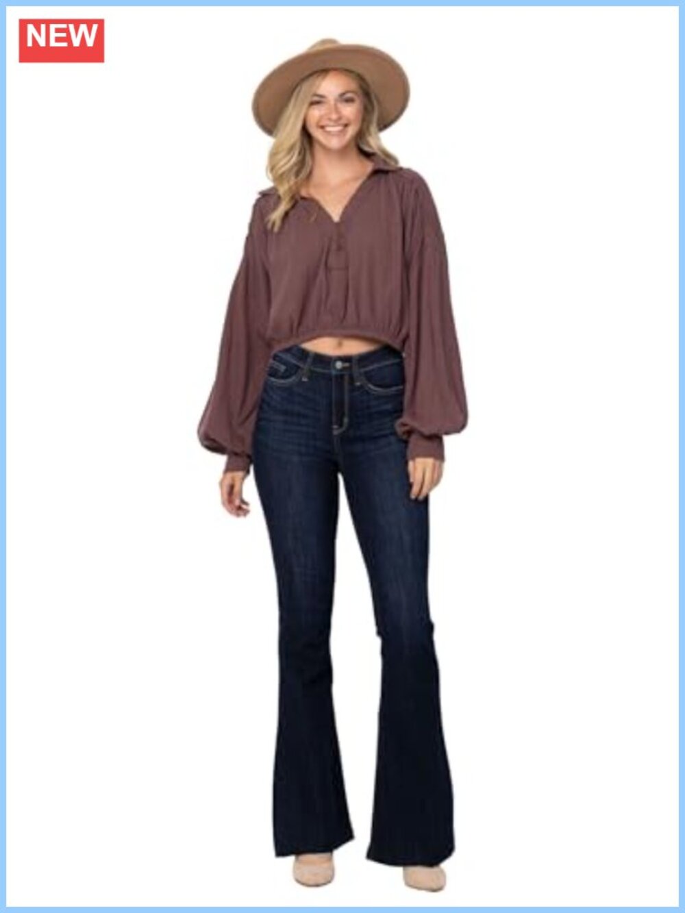 High Waist Tall Flare Jeans Raw Hem Adjustable Length